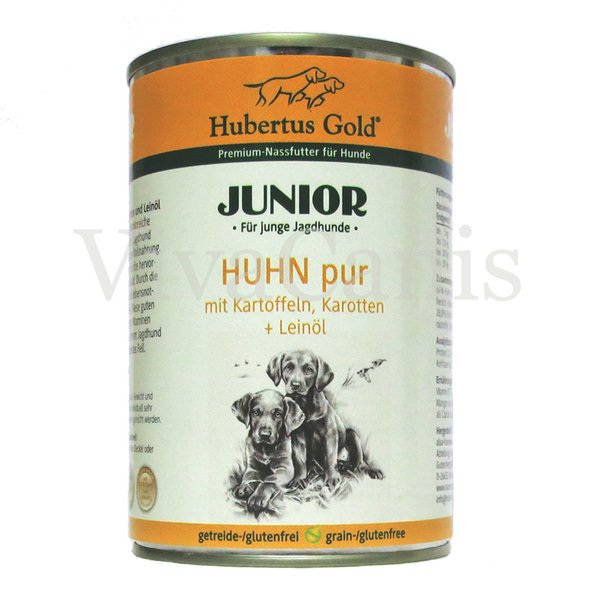 Hubertus Gold ® Premium-Dosenmenü Junior Huhn pur mit Kartoffel und Karotte